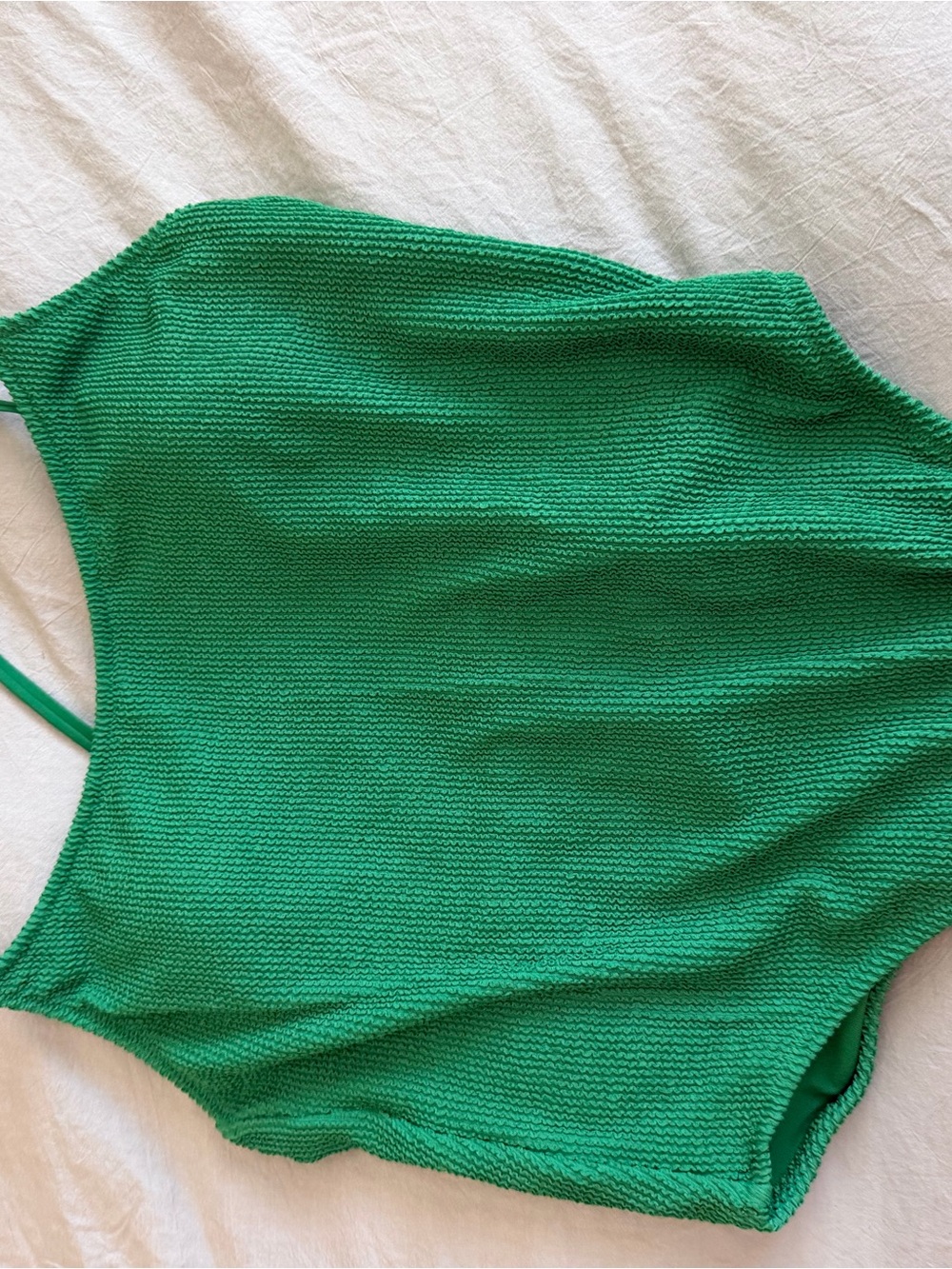 Shade & Shore Green Textured One-Piece Swimsuit